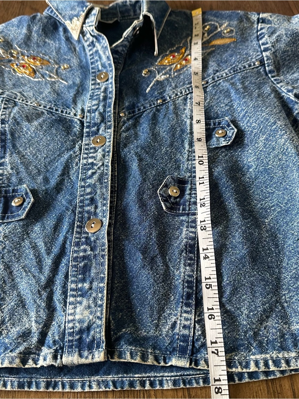 Vtg 80s 90s Pop Kids Denim 2 Pc Set Acid Wash Ruffle Skirt Butterfly Western 12 - Picture 12 of 16